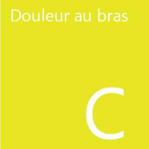 La douleur au bras, main et doigts (radiculopathie brachiale).